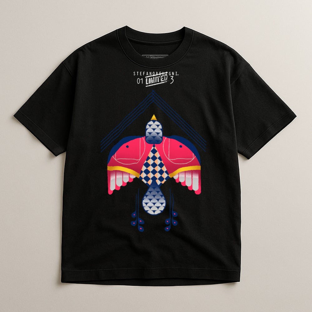 Limited Edition Bold Graphic Black T-Shirt for Sale