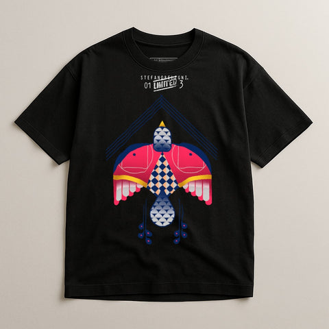 Limited Edition Bold Graphic Black T-Shirt for Sale