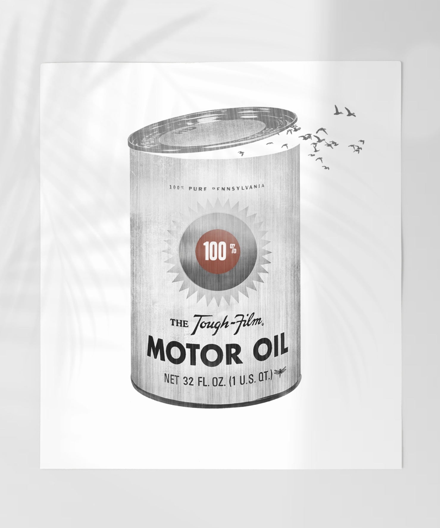 Retro Motor Oil Can Art Print for Home Decor