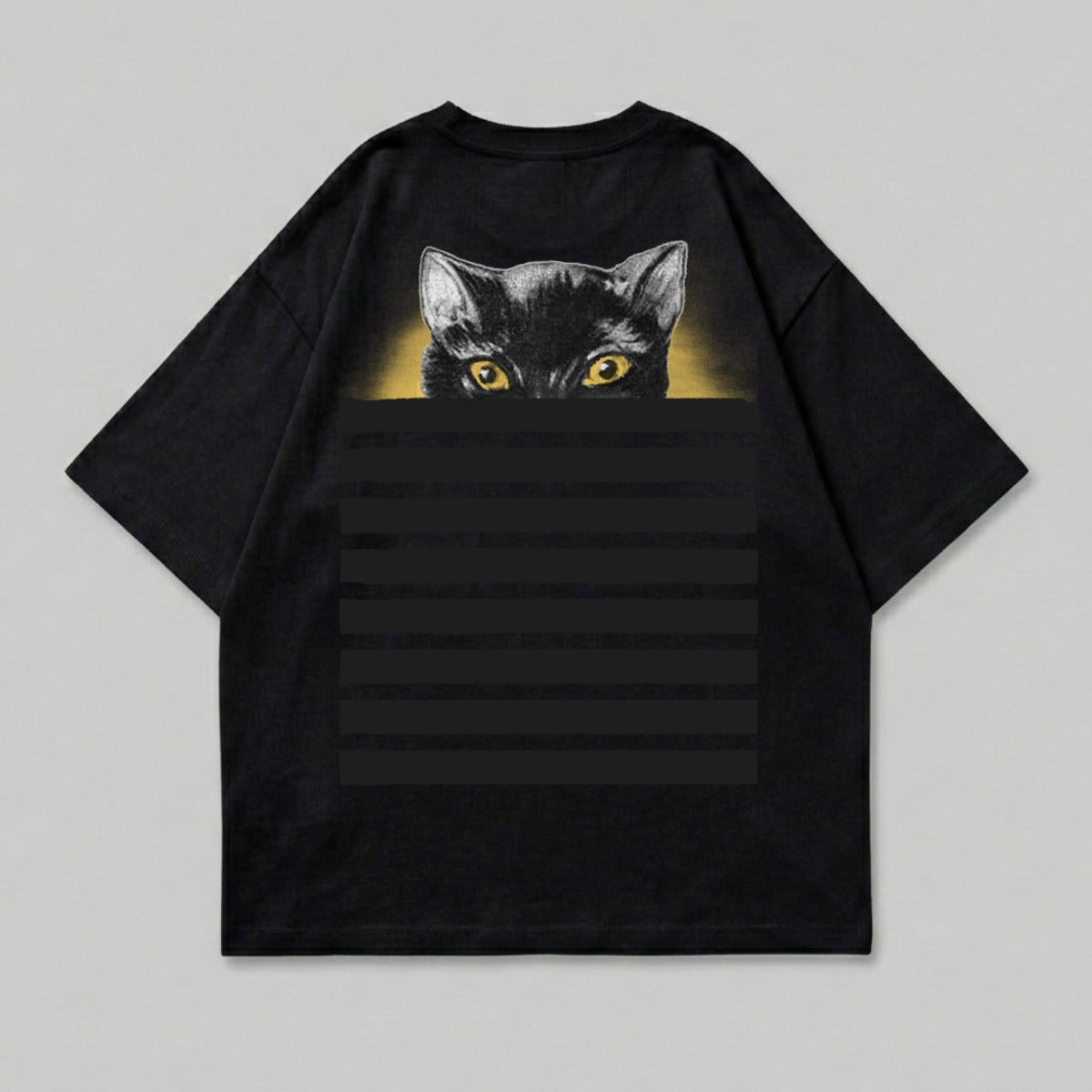 Black Cat Peeking Yellow Eyes Intense Gaze Design product type