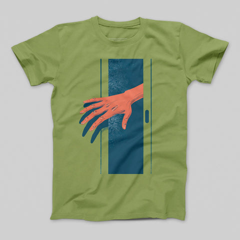 Spooky Hand Reaching Through Doorway T-Shirt