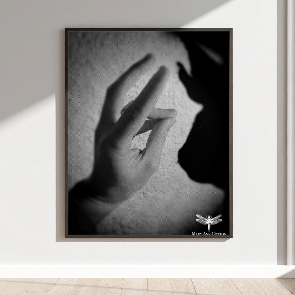 Hand Shadow Art Creating Animal Image Print