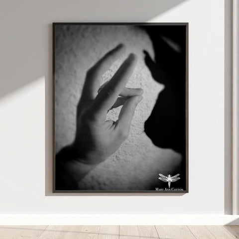 Hand Shadow Art Creating Animal Image Print