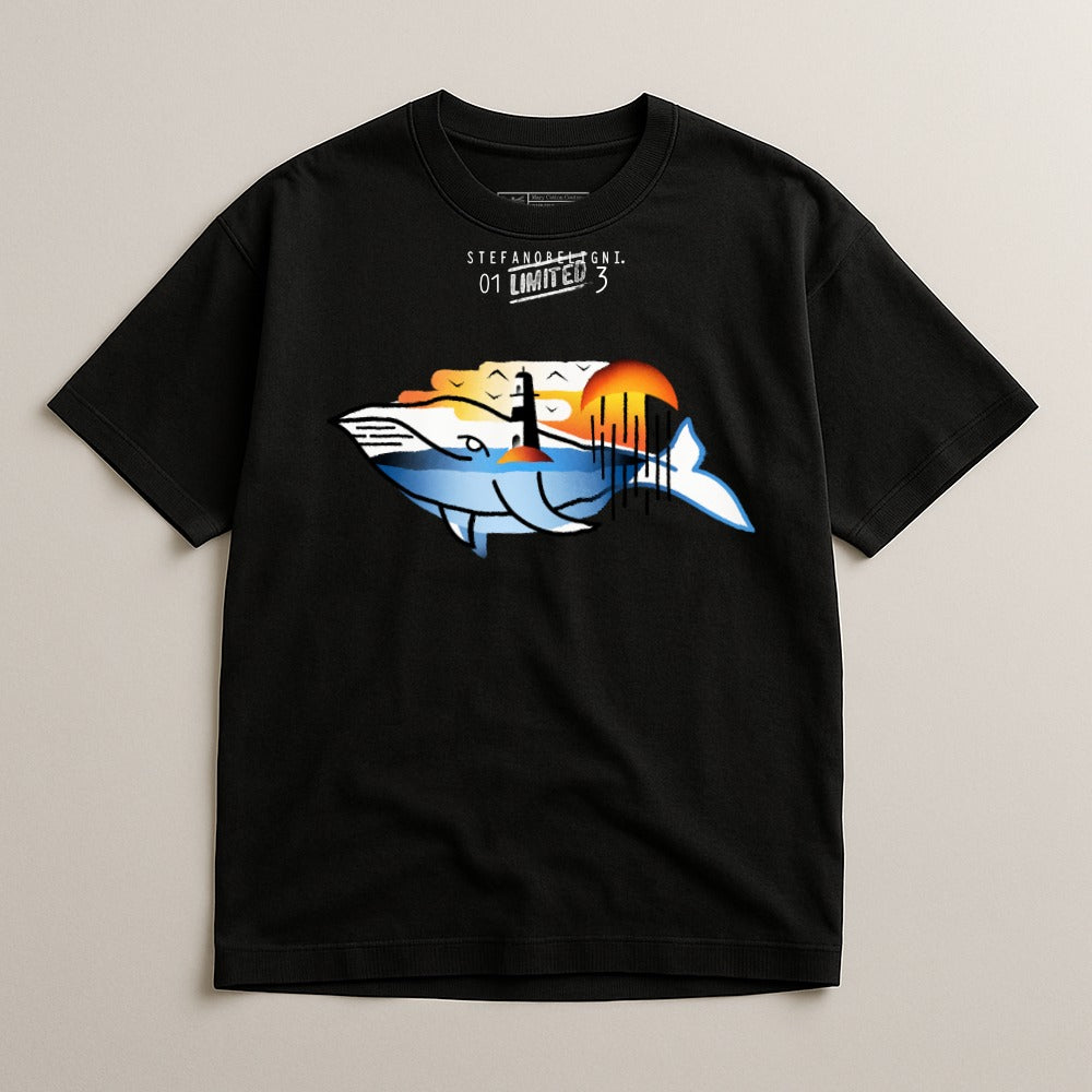 Unique Ocean Whale Artwork Graphic Tee