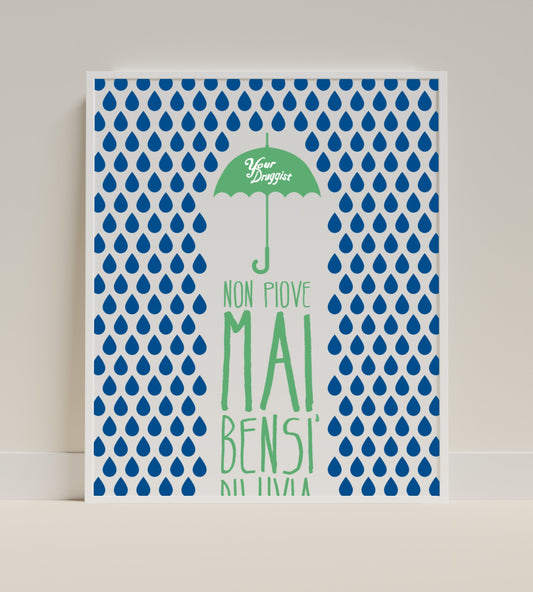 Non Piove Mai Bensi di Uva Inspirational Print