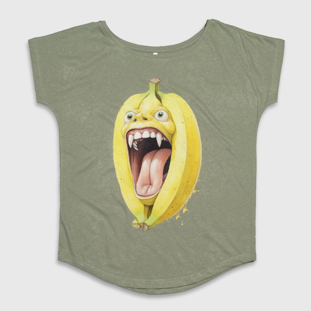 Funny Screaming Banana Cartoon Graphic T-shirt
