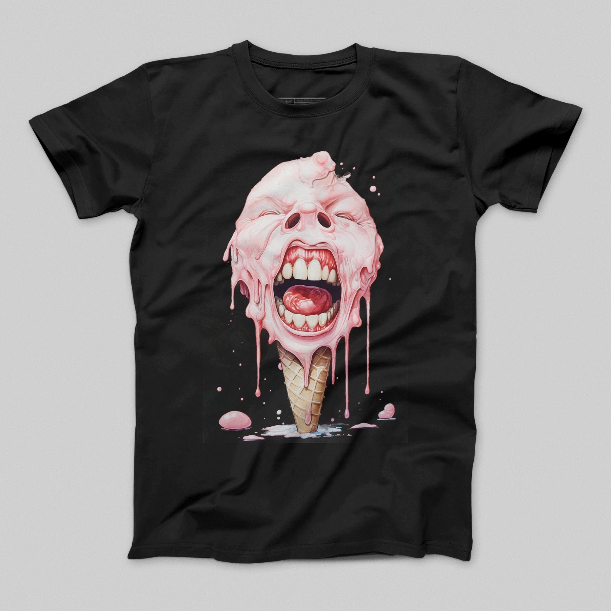 Melting Ice Cream Cone with Screaming Face T-shirt