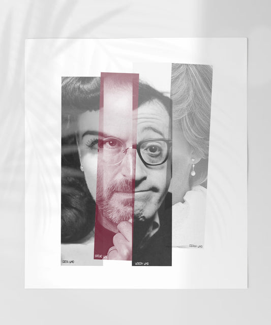 Unique Abstract Split-Face Artistic Print Design Poster