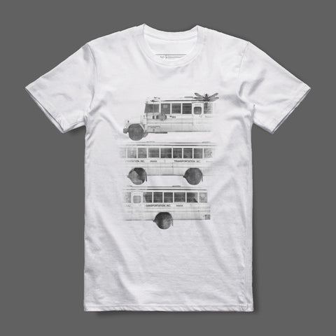 Vintage Inspired Classic Bus Graphic Tee Shirt