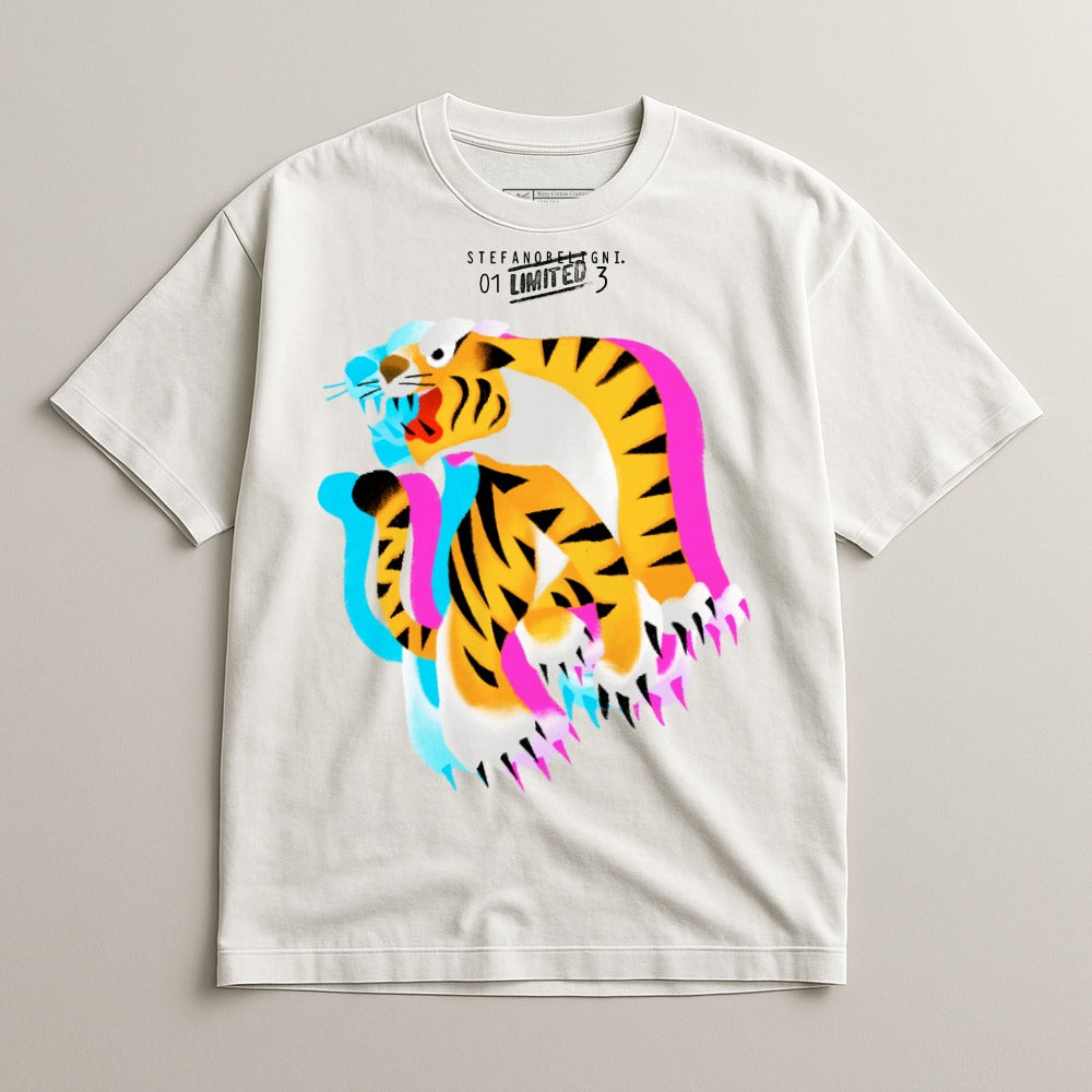 Vibrant Tiger Graphic Numbered 01 Limited 3 T-shirt