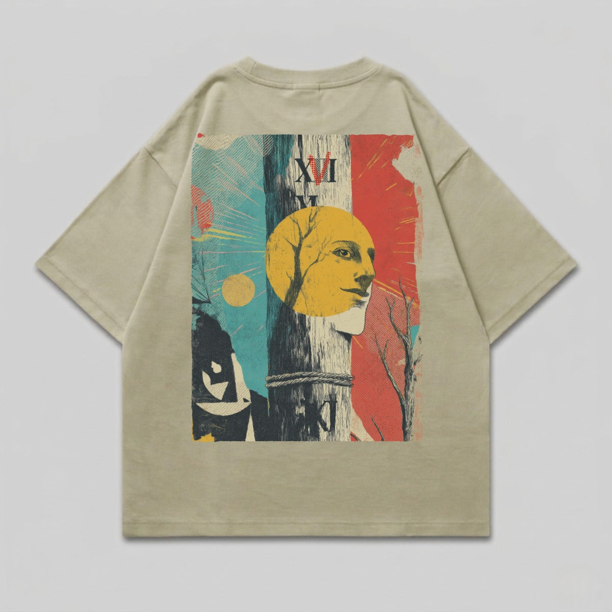 Vintage collage art surreal face Roman numeral print product type
Surreal
Abstract Art
Vintage Print
Collage Art
Roman Numerals
XVII Design
Mystic Face
Moon Face
Profile Art
Graphic Design
Aesthetic Art
Retro Style
Unique Print
Beige Garment
Artistic Tee
Mythology Inspired
Dreamlike Art
Distressed Graphic
Contemporary Art
Pop Art Influence