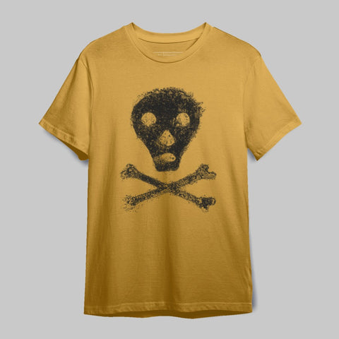 Skull and Crossbones Graphic Yellow T-Shirt product