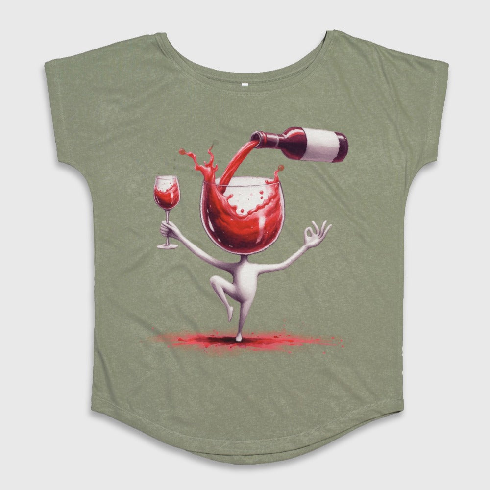 Quirky Dancing Wine Design Oversized Shirt Product