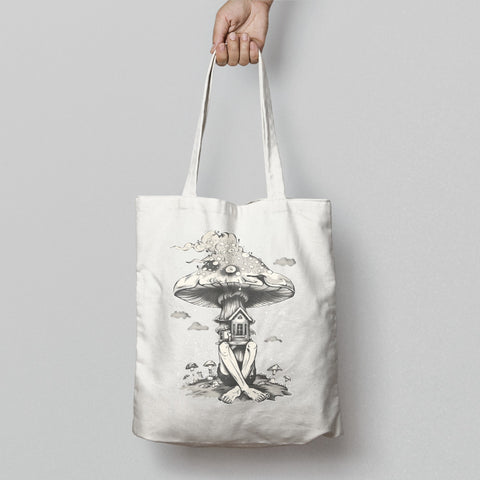 Trendy Mushroom Art Tote Bag with Unique Design Product