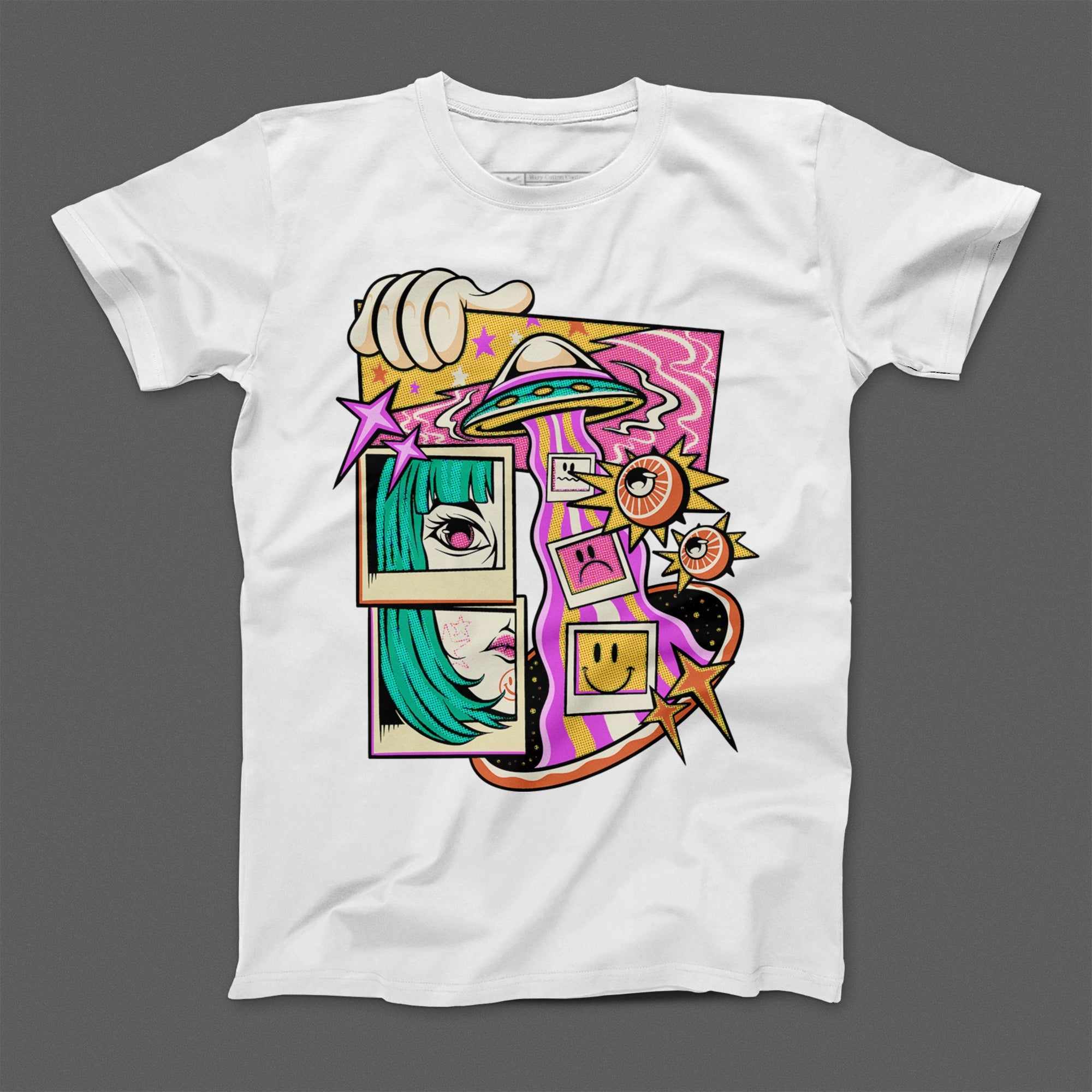 Vibrant Psychedelic Sci-Fi Graphic Art T-shirt Product