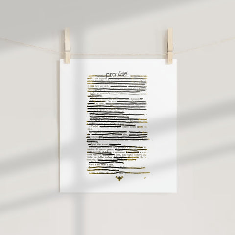 Artistic Promise Poem Blackout Poetry Wall Art Poster
