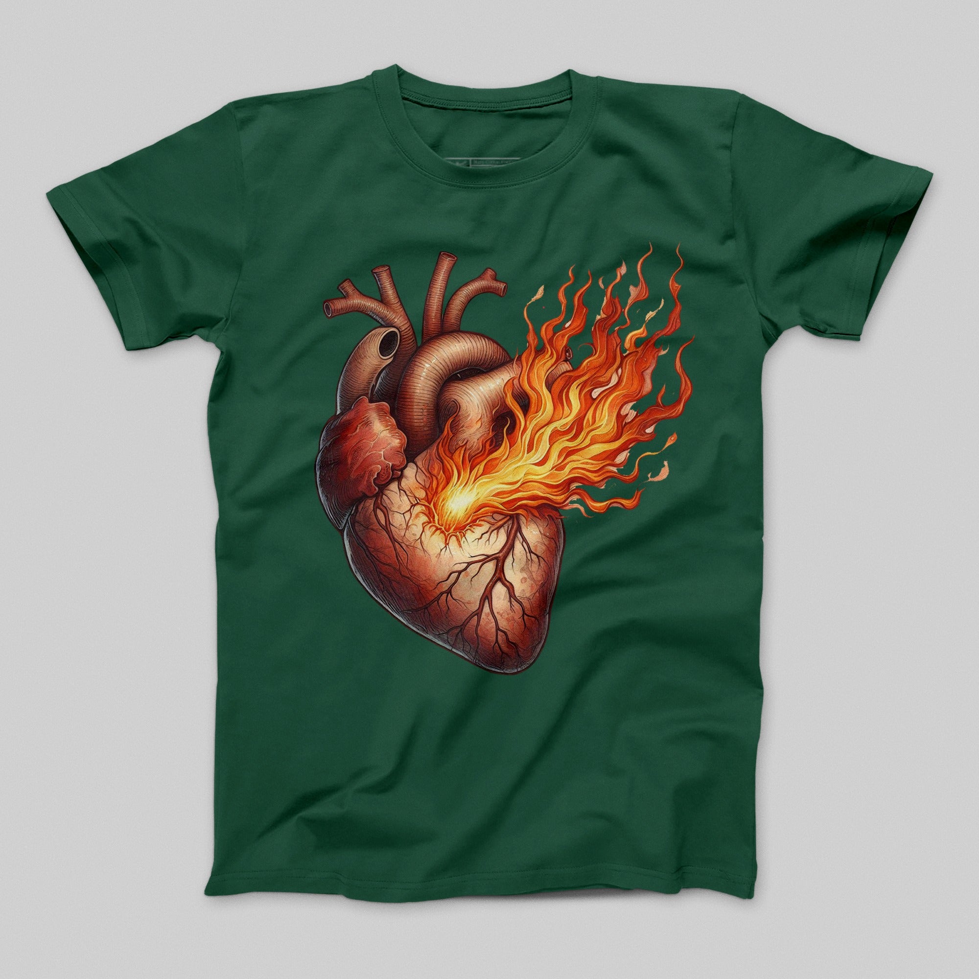 Heart on Fire Exploding Heart Graphic T-shirt