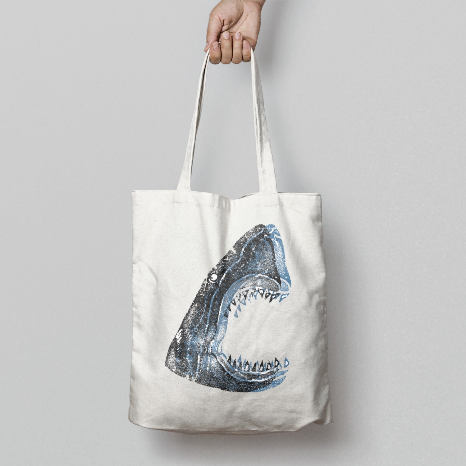 Shark Printed Tote Bag with Single Handle Design