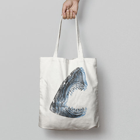 Shark Printed Tote Bag with Single Handle Design
