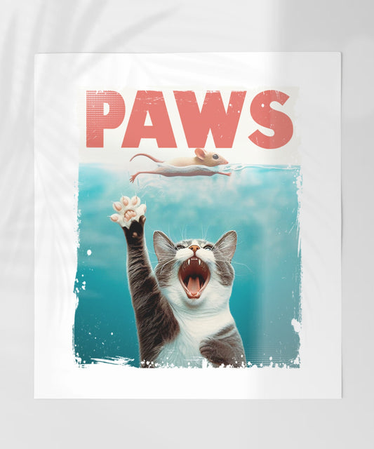 Hilarious Cat Paw Swipe Poster Perfect for Fun Decor