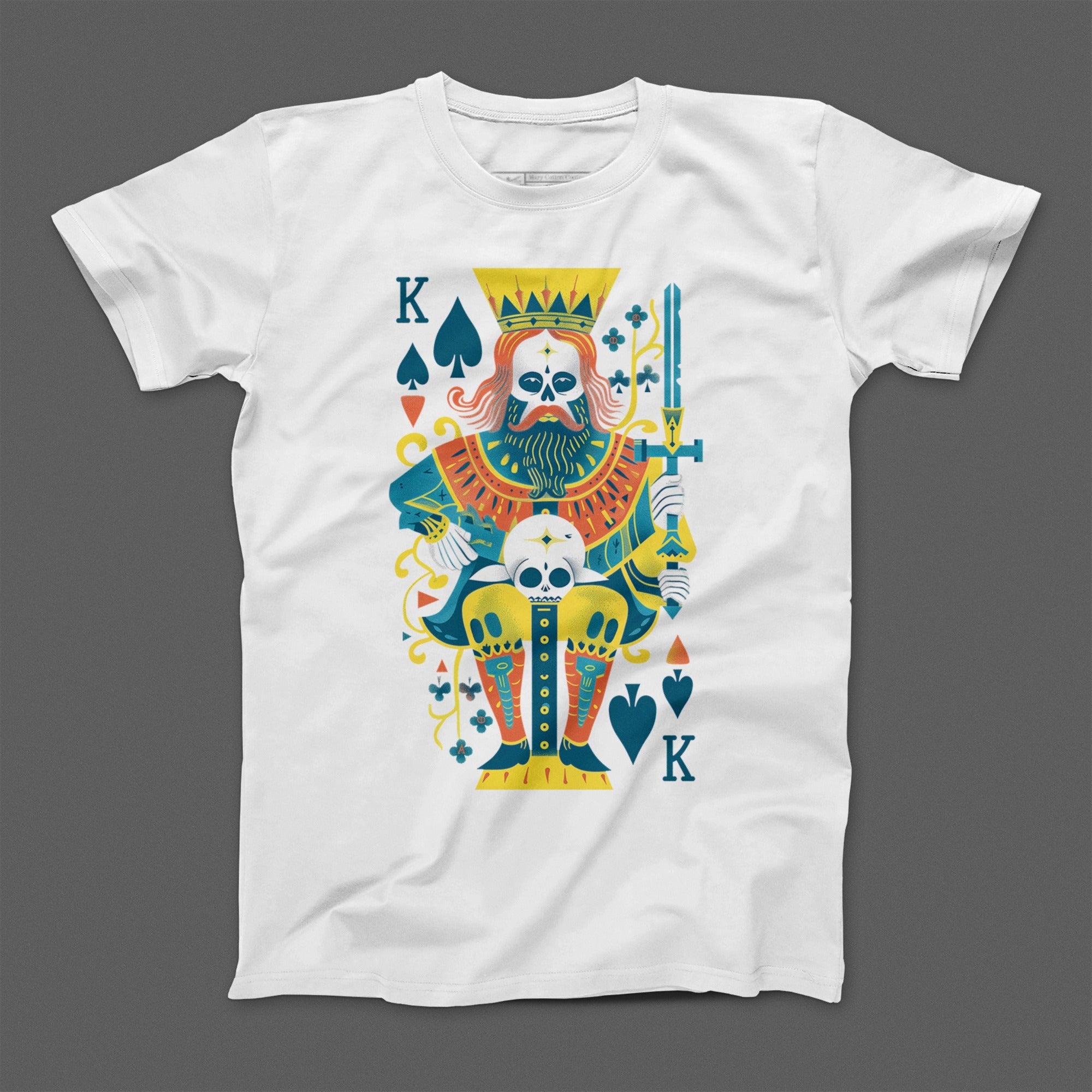 Retro Skeleton King of Spades Graphic T-shirt
