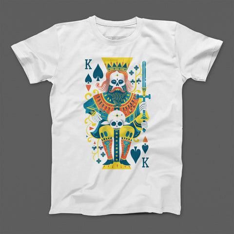 Retro Skeleton King of Spades Graphic T-shirt
