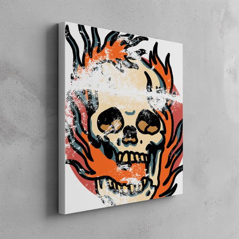 Quadro canvas burning-skull