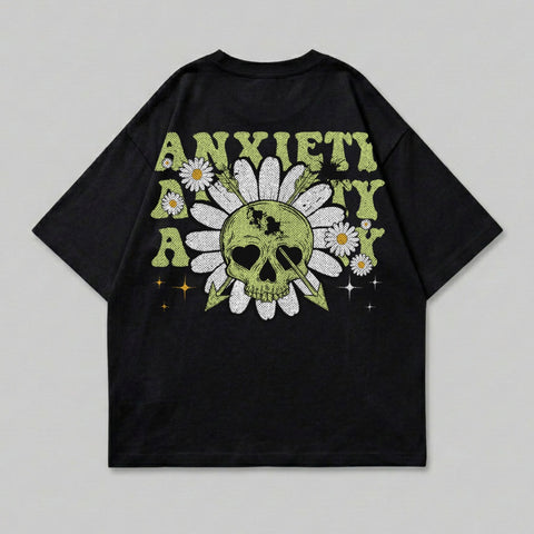 ANXIETY Skull Heart Eyes Daisy Arrows Graphic product type