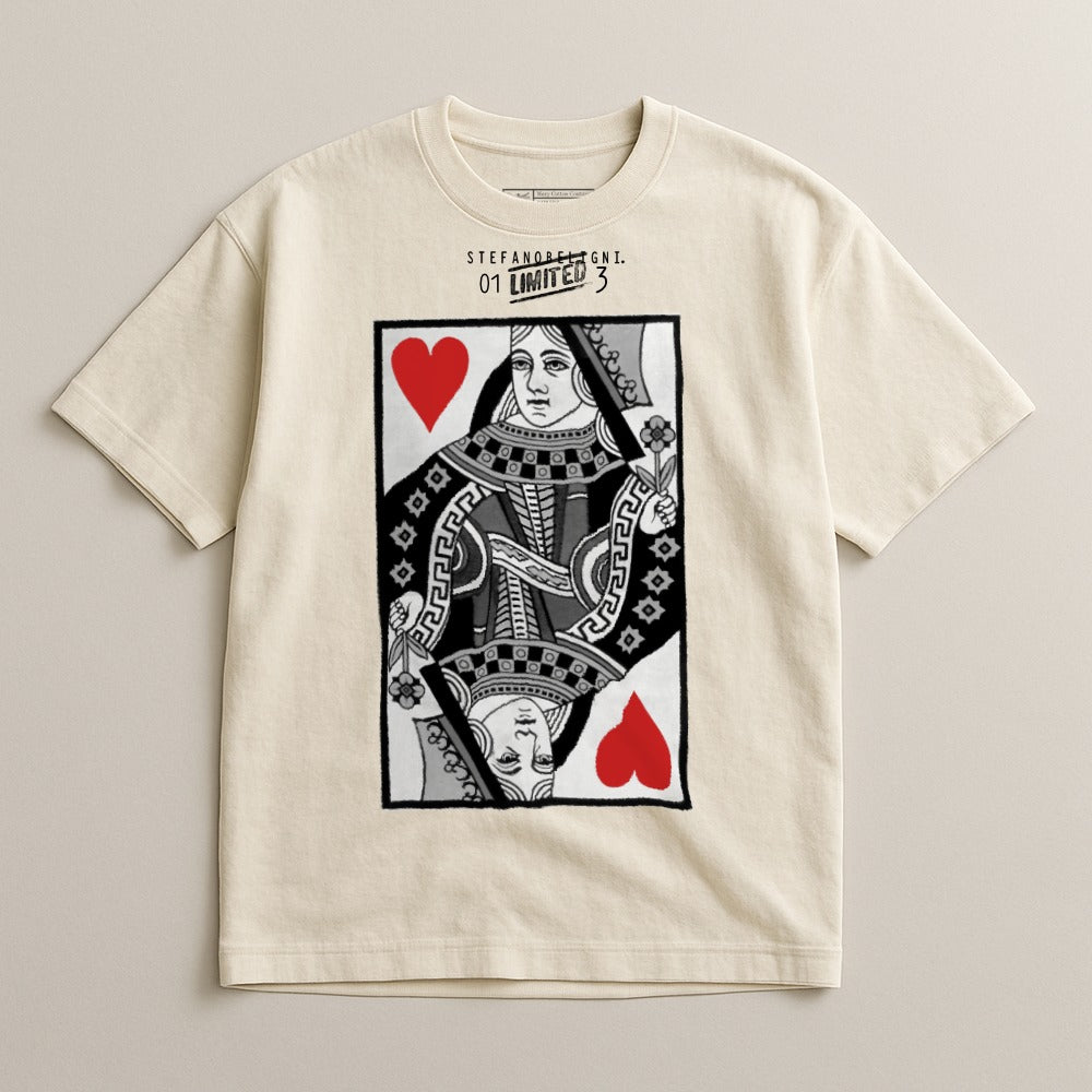 Queen of Hearts Graphic Tee with Unique Design Print