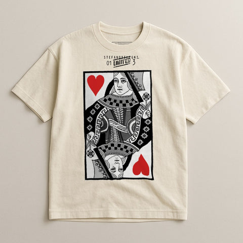 Queen of Hearts Graphic Tee with Unique Design Print