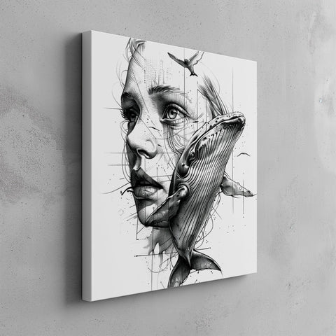 Quadro canvas white-woman