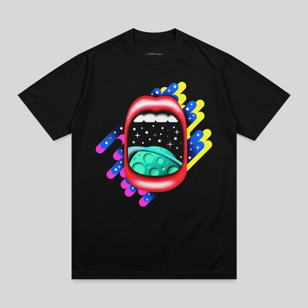 Cosmic Mouth Design Stars Planet Black Abstract product type