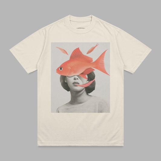 Surreal Goldfish Woman Abstract Art T-Shirt product type