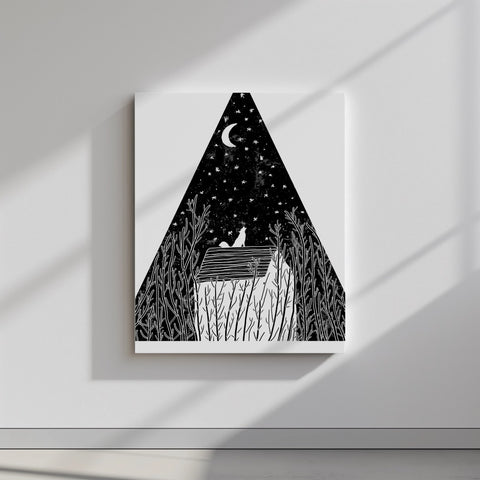 Quadro canvas Moon Black