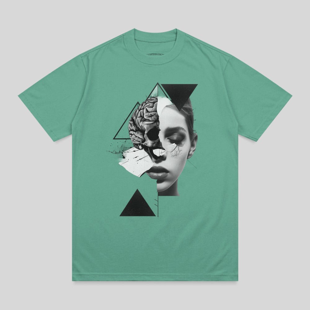 Abstract Human Brain Skull Face Geometric Art product type