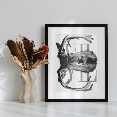 Deer Head Wall Art Picture Frame for Home Decor