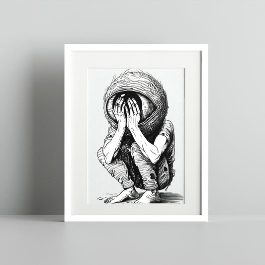 Thought-Provoking Surreal Art Print for Modern Decor