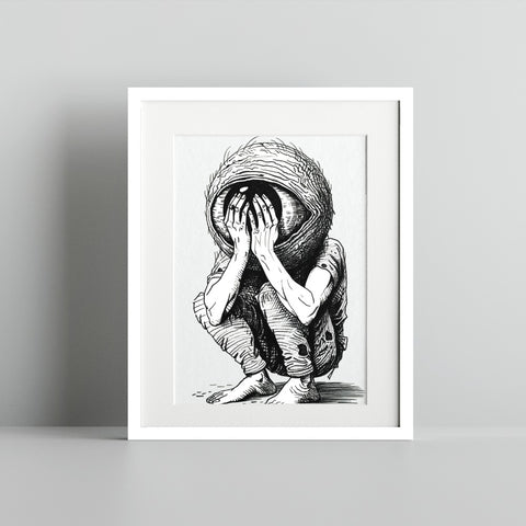 Thought-Provoking Surreal Art Print for Modern Decor