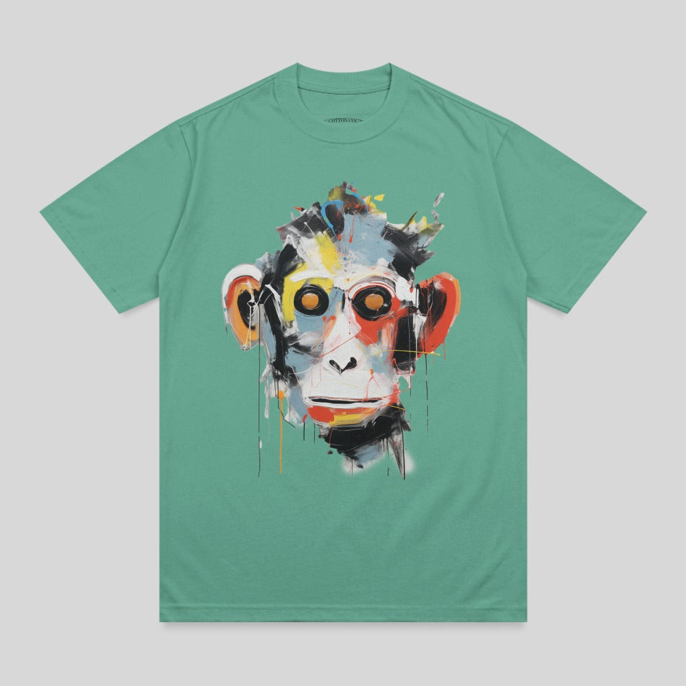 Abstract colorful monkey head design green product type