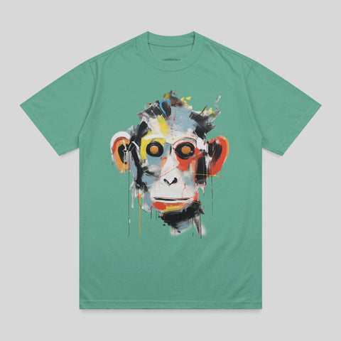 Abstract colorful monkey head design green product type