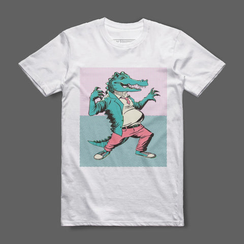 Retro Comic Style Alligator T-Shirt for Fun Outfits