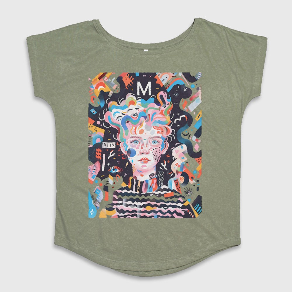 Colorful Abstract Face Design Women's Shirt