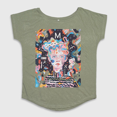 Colorful Abstract Face Design Women's Shirt