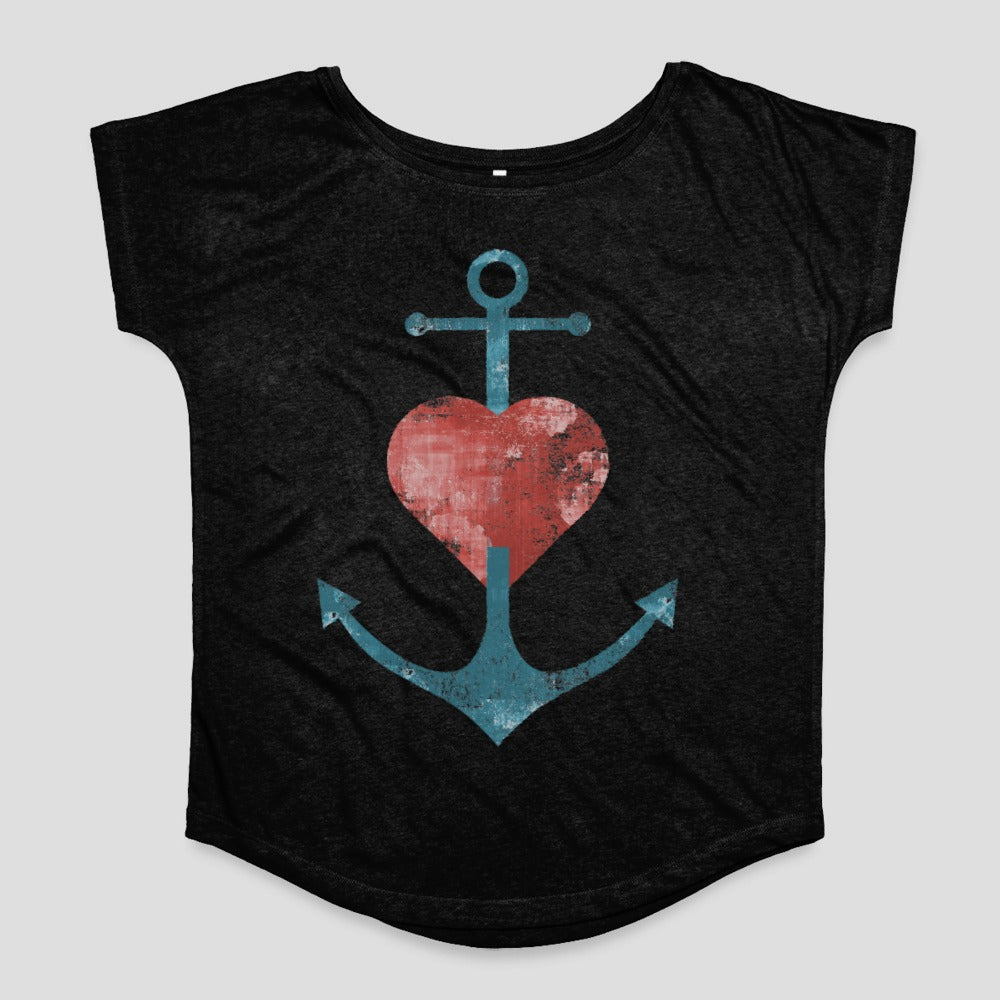 Vintage Heart and Anchor Graphic Women's T-shirt