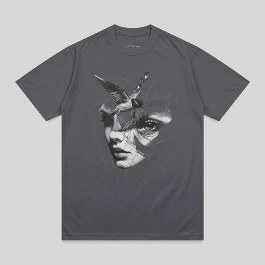 Abstract Female Face Bird Graphic Artistic Design product type