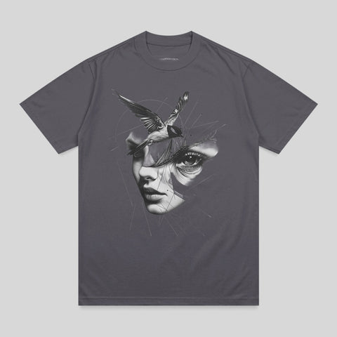 Abstract Female Face Bird Graphic Artistic Design product type
