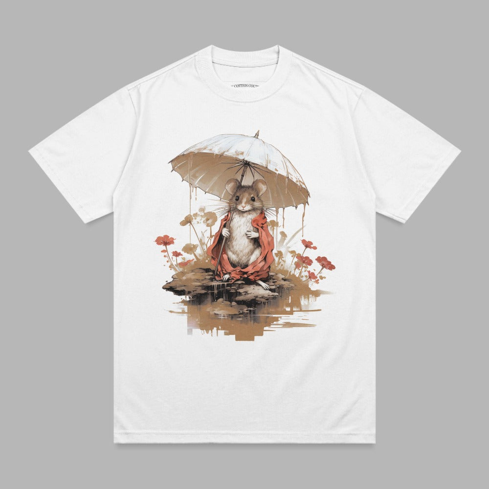 Rainy Mouse Umbrella Red Cloak Flowers Water product type