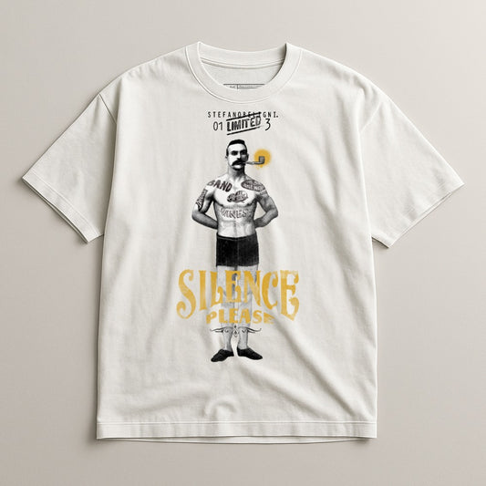 Silence Please Graphic Collectible White T-Shirt