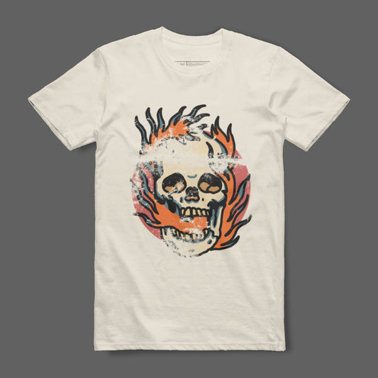 Skull with Flames Graphic Unisex T-Shirt