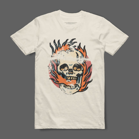 Skull with Flames Graphic Unisex T-Shirt